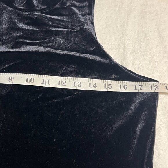 Danielle Casey Black Velvet Maxi Dress Size 14 Sleeveless Mock Neck Evening USA - Picture 9 of 13